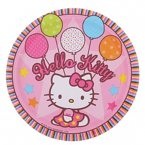 Набор тарелок Hello Kitty 17см, 8 штук (Amscan 1502-0931)